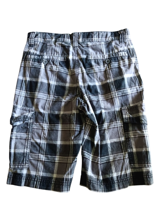 Old Navy Kids Black and White Plaid Cargo Shorts - Picture 2 of 5